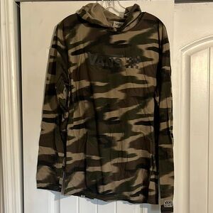 Vans Green and Brown Camo Hoodie